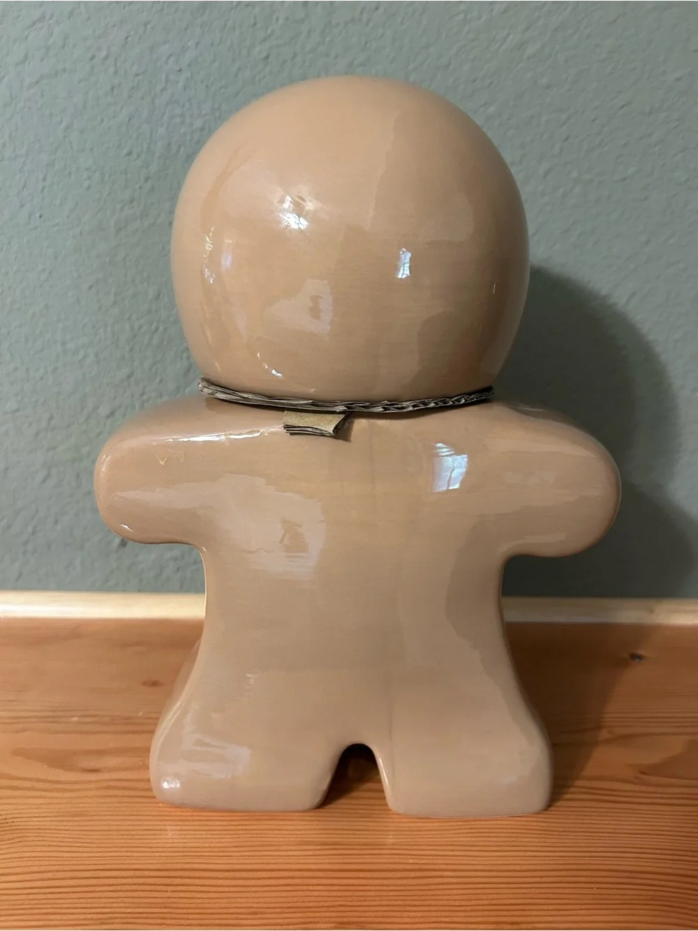 NWT Holiday Time Gingerbread Cookie Jar in Tan with Green and Red Accents